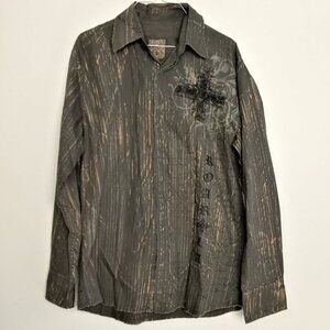 Roar Button Down Rock & Roll Shirt L Large Western